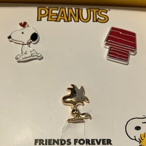 Peanuts Snoopy, Doghouse and Woodstock Pin Trio - Red, White, Gold
